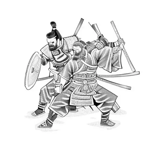 Samurai Fightning A Viking