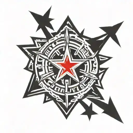 Iron Shield With A Red Star And The Inscription Bars-20