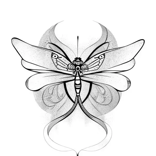 A New-school Design With A Butterfly And Dragonfly Forming The Shape Of Praying Hands