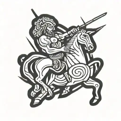 African Centaur Pointing A Rifle