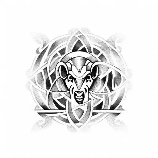 Aries Symbol With Karma Written