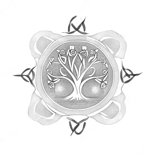 Celtic Tree If Life With Roses