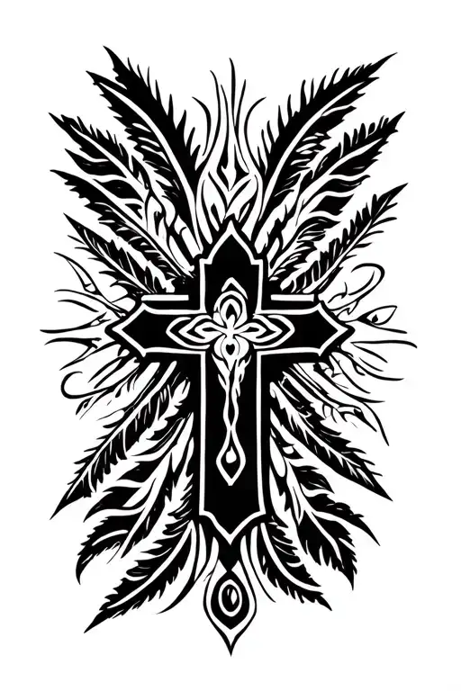 Make Me A Tattoo With A Christian Cross Surrounded By Tattoo Of The Samoa Islands