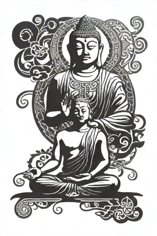 Yogi Meditating Buddha Surrounded