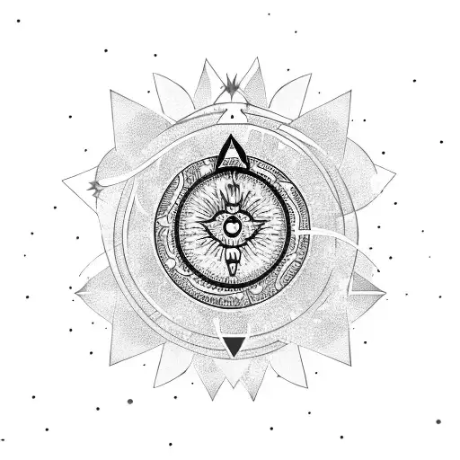 Unalome Symbol Arrow Tree Heart Rising Sun Lotus Flower Stars