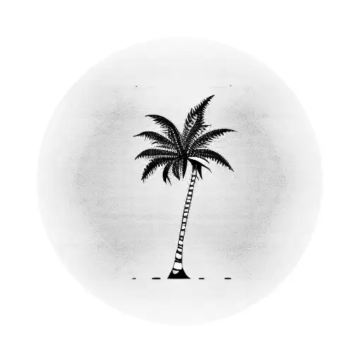 Palm Tree Minimalistic Single Line