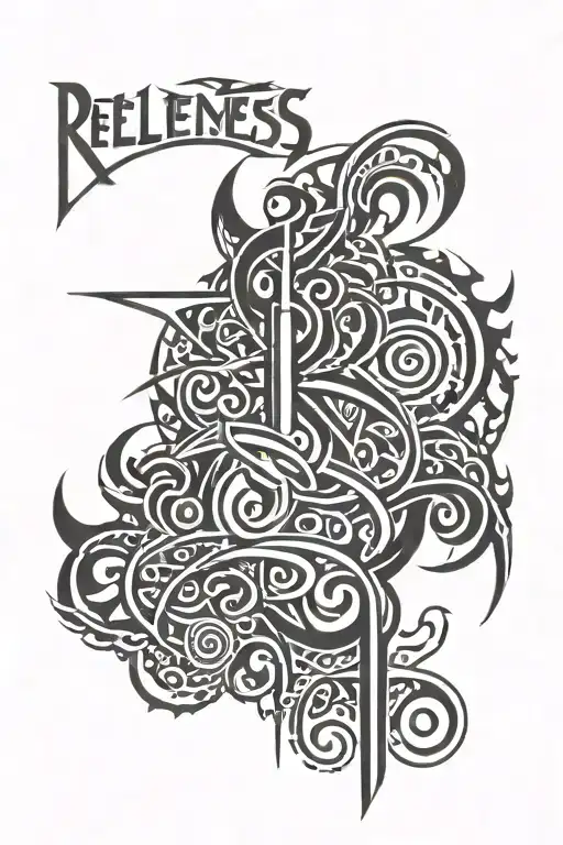 Word Relentless Dark Lettering Design