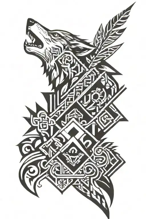 Wolf And Arrow Design
