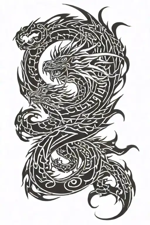 Tribal Dragon Tattoo Design