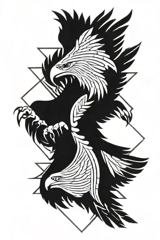Geometrical Shapes Eagle Flying