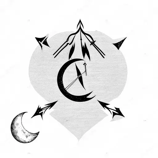 Arrow With Moon Faces