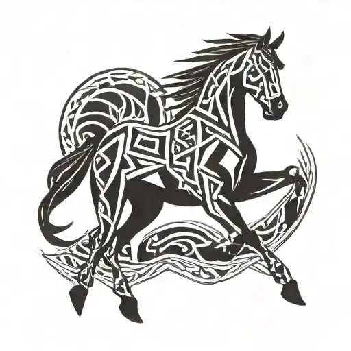 Horse Scythian Inspired Geometric Patterns
