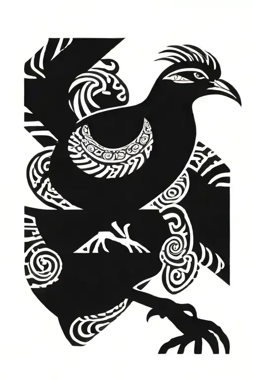 A Kiwi Bird With Tribal Patterns