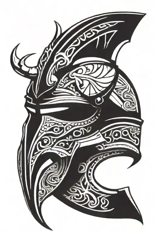 A Futuristic Viking Helmet With Scorpion Motifs
