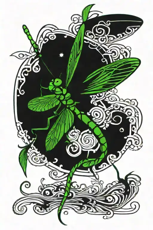 Green Female Eastern Pond Hawk Dragonfly Anatomical