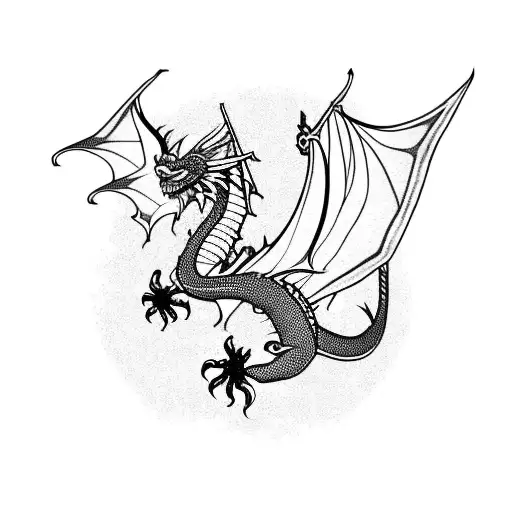 Red And Black Dragon Trash Polka