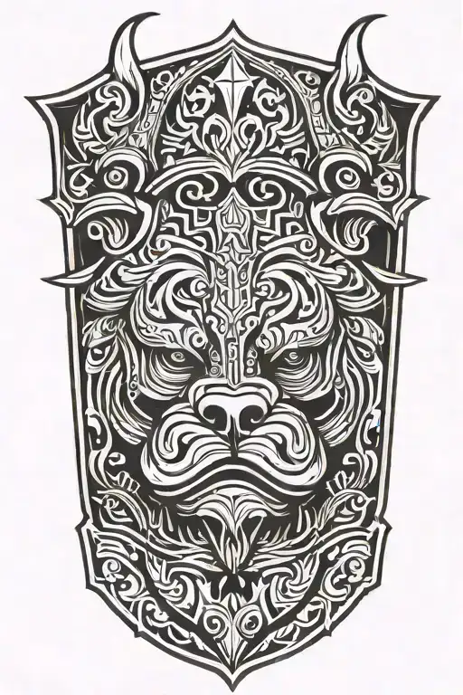 Hungarian Ancestry Viking Pagan Bulldog Steel Armor Wooden Shield