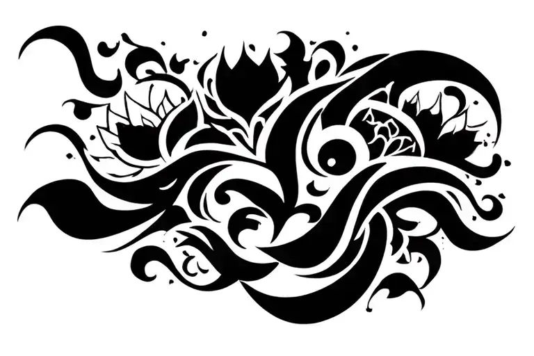 Black Lines With Oriental Style