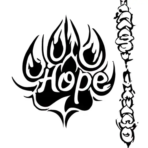 Cat Paw With Writing Hope Written