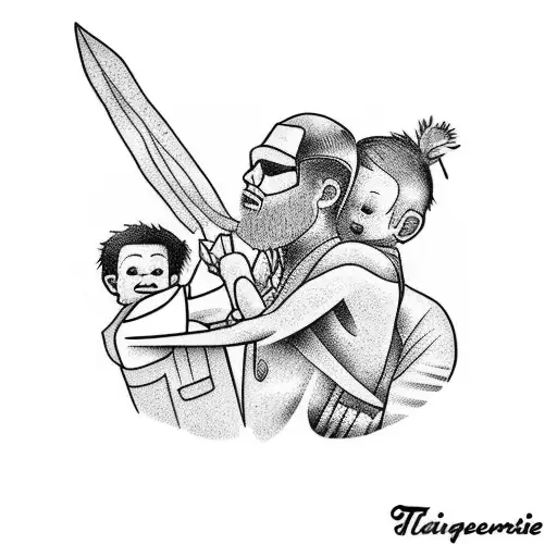 A Tattoo That Resembles Me And My Son Going Through The Adventure Of Life Together