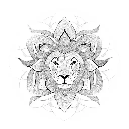 Lotus Lion Mandala
