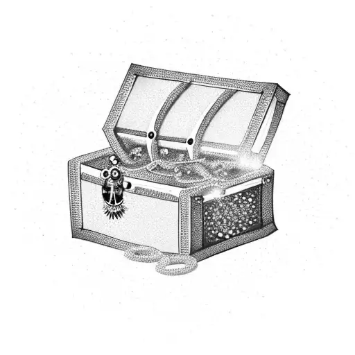 A Open Treasure Chest With Diamonds Sparkles With Space For Names Inside