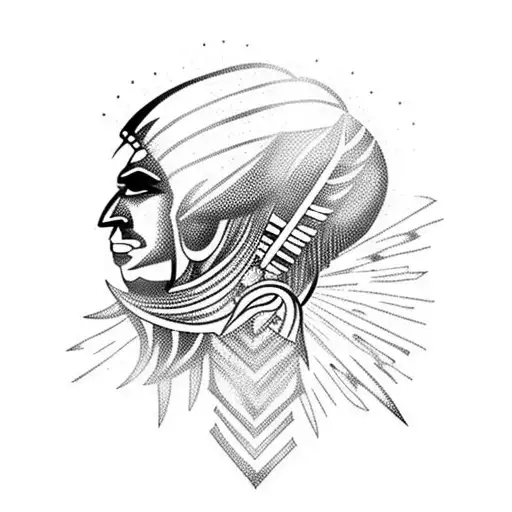 Indian With Lightening Bolts