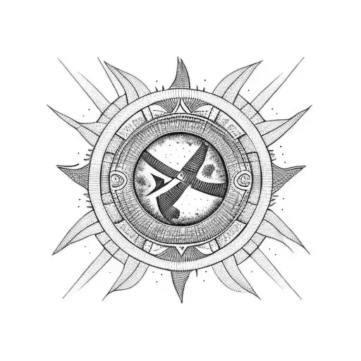 Sun With Pieces Symbol