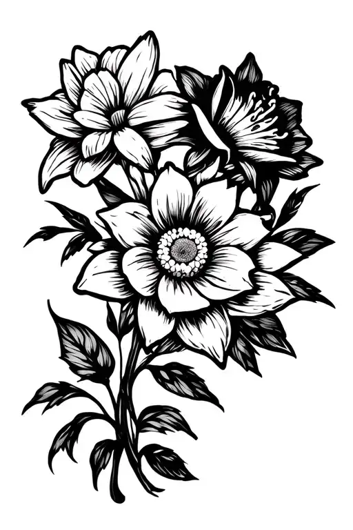 Daisy Rose Daffodil Lily Flower Bouquet