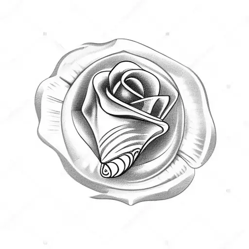 Conch Shell With Gemini Sign And Roses