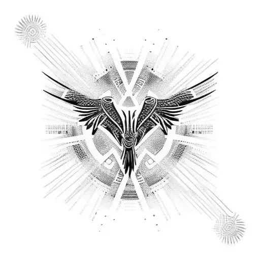 Raven Made Of Tribal Lines