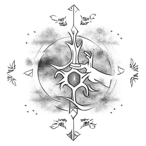 Raven With Yddrasil World Tree On Forearm And Back Of Hand