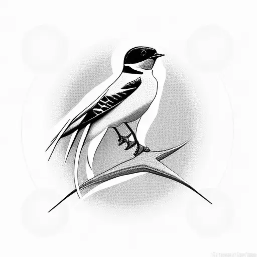 Swallow Bird With Cross