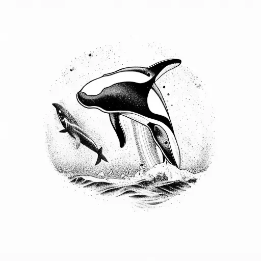 Killer Whale Swimming Out Of The Water