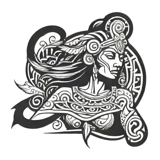 Native Woman Greek God