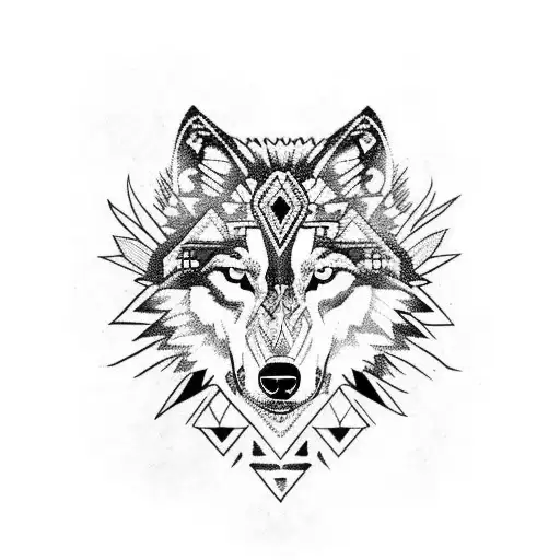 Wolf Body With Aztec Influence
