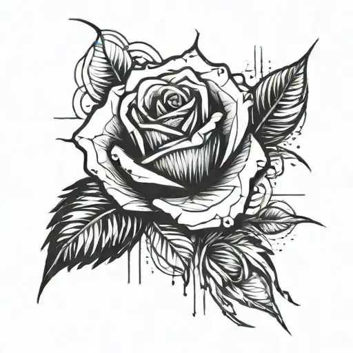 Glitch Effect Rose Dying