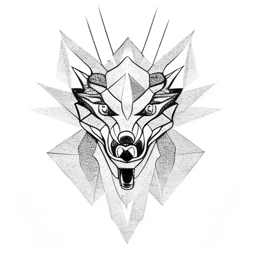 Polygon Totem Pole With A Dragon An Owland A Wolf