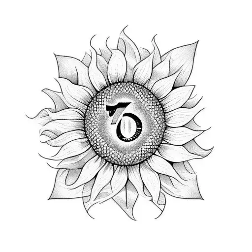 Number 7 With A Sunflower