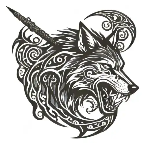 Wolf Bitting A Scythe