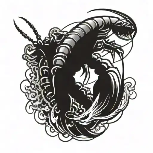 Lobster Fisherman Pulling A Trap Out Of The Water