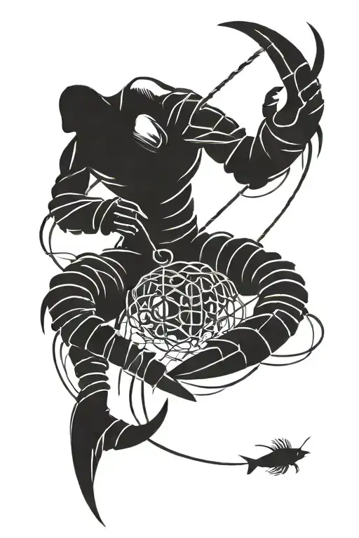 Lobster Fisherman Pulling A Lobster Trap Out Of The Water