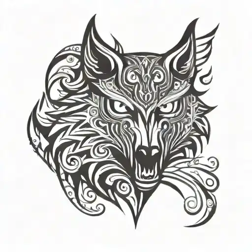 Nordic Wolf Head Angry Owl