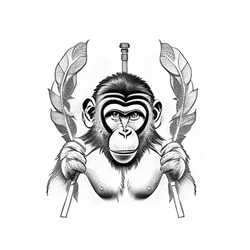 Monkey As A Greek Sculpture