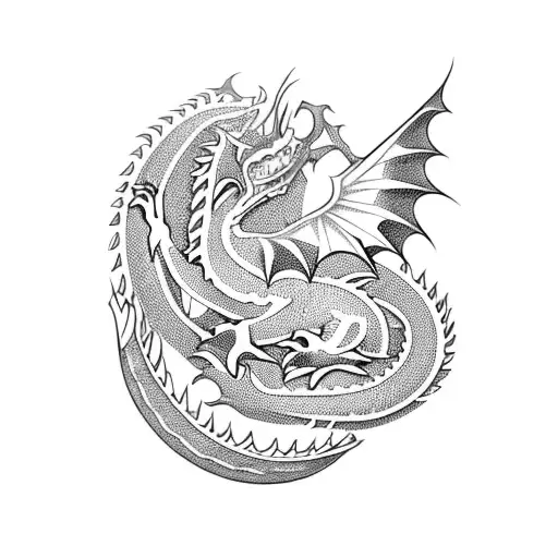 Welsh Dragon And Surfing Wave