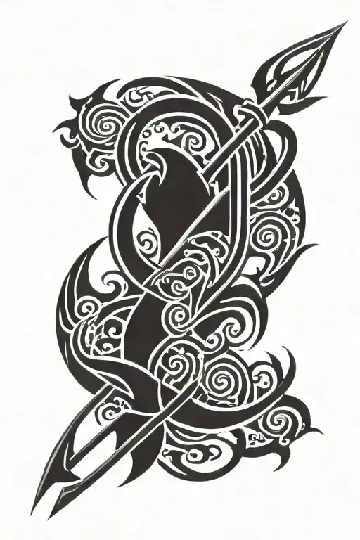 Aquarius Symbol With A Trident