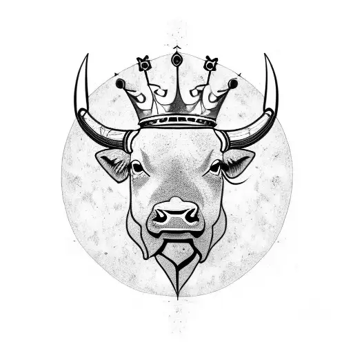 Bull In A Crown With The Inscription Nunquam Ante Nunquam Iterum