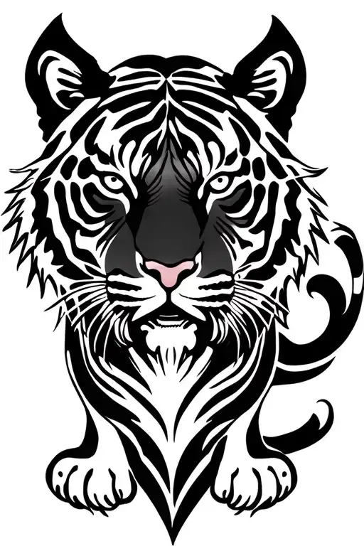 Tiger Protecting His Family