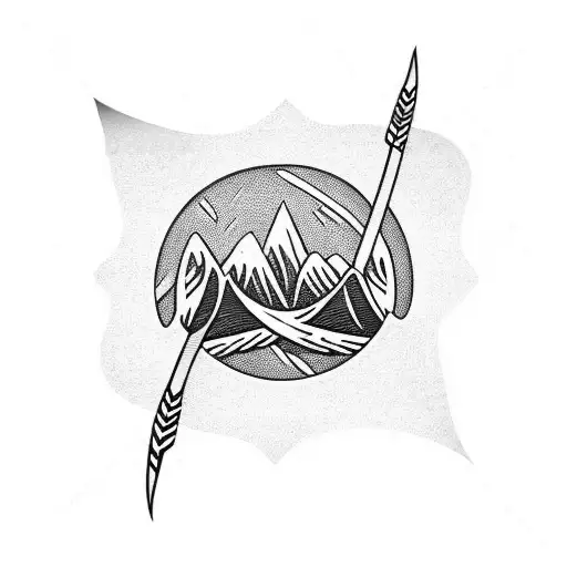 Waves With A Feather Arrow