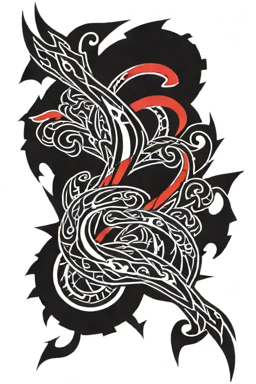 Black Background Red Lightning